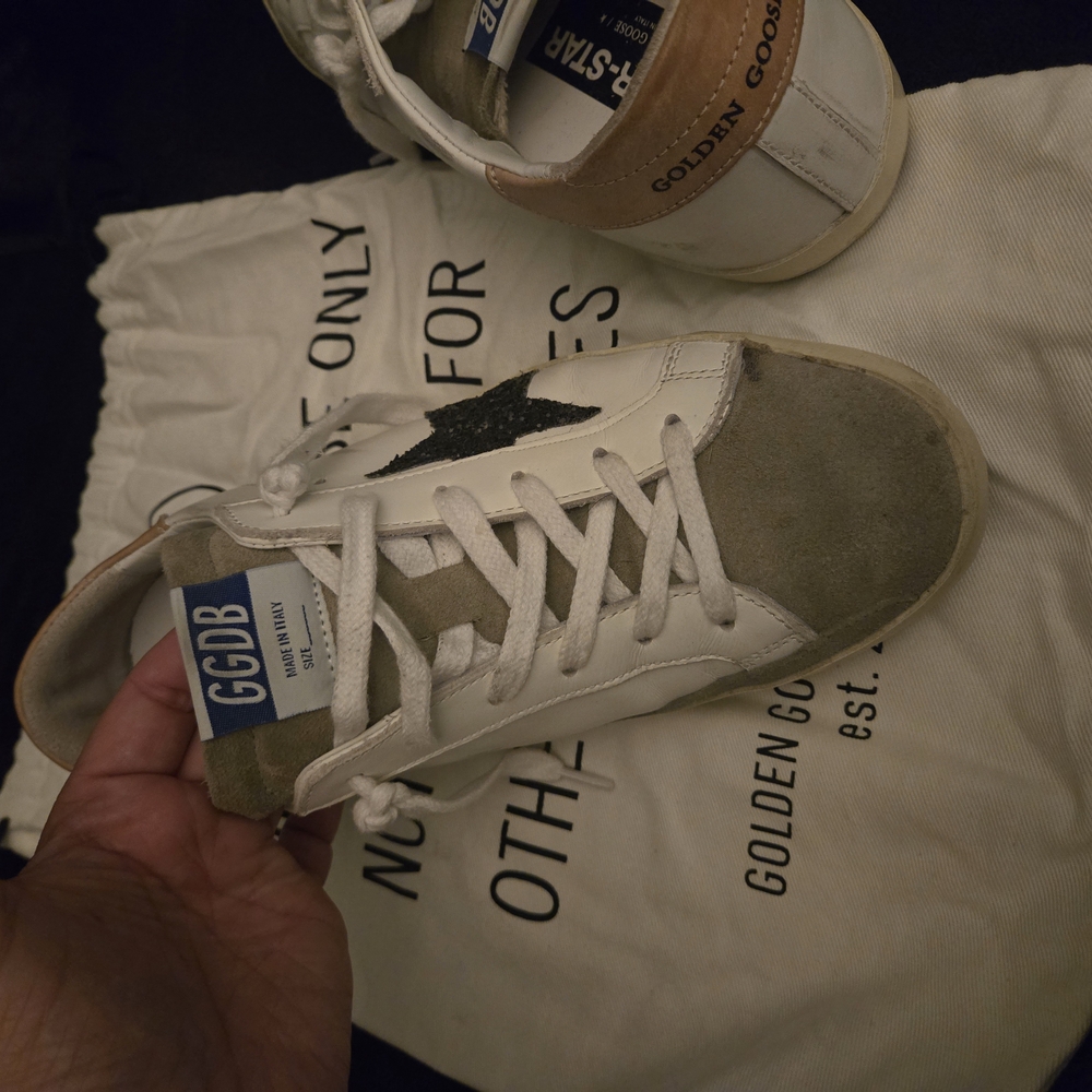 Golden Goose Men's White and Gray Sneakers